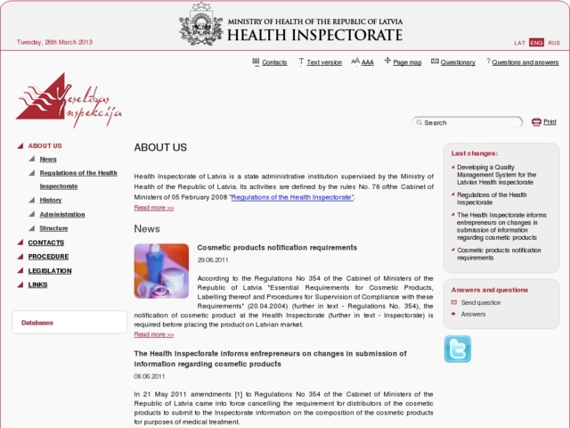 Veselības inspekcija, 